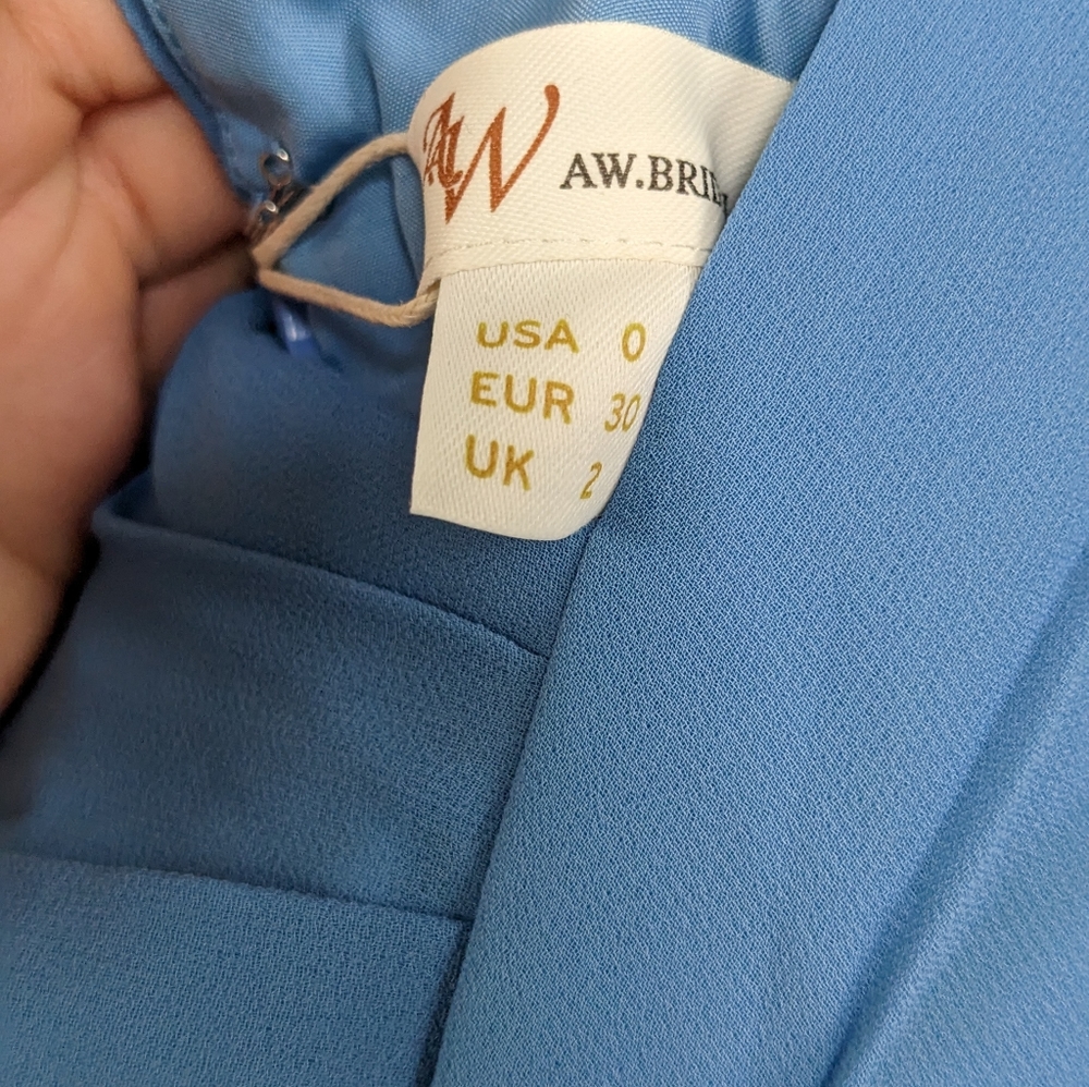 AW Carmel Bridesmaid Prom Formal Special Occasion Wedding Guest Dress, 0, Blue - Picture 8 of 8